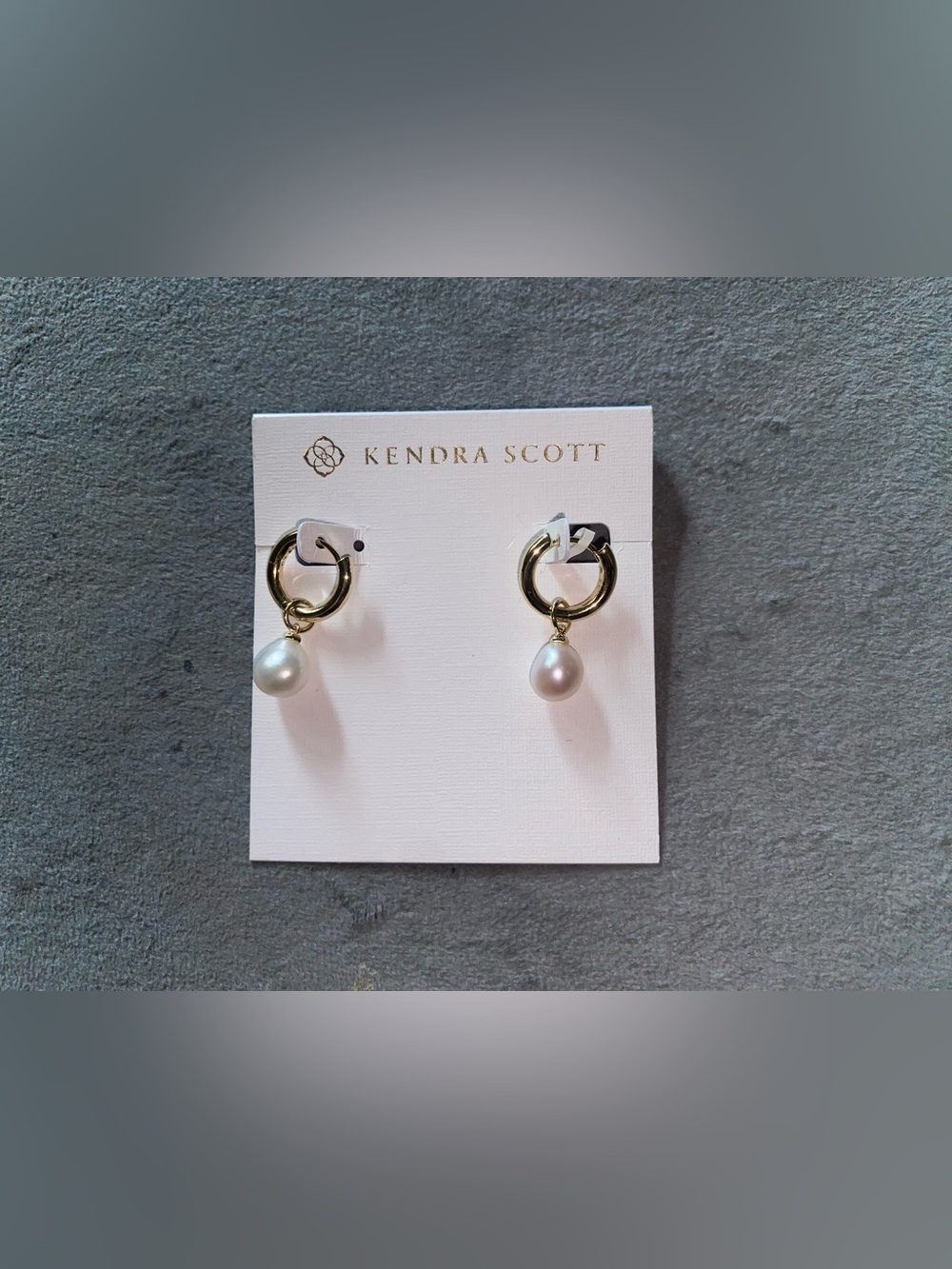 Kendra Scott Willa Convertible Gold Pearl Huggie Earrings $75
